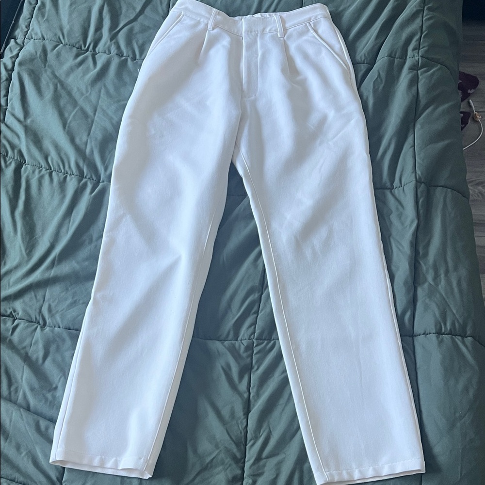 Abercrombie & Fitch White Wide Leg Pants